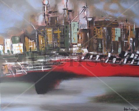 red ship Oil Canvas Others