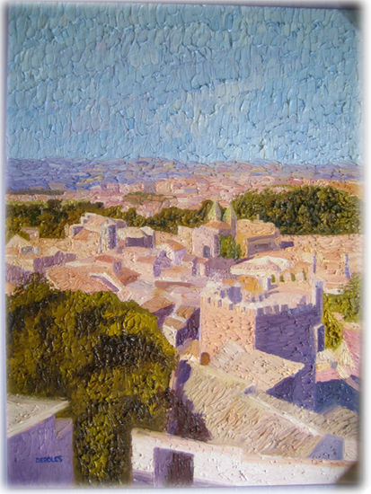 Desde el Balcón de mi tía Pepa Oil Canvas Landscaping