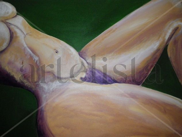 Erotic Acrylic Textile Figure Painting