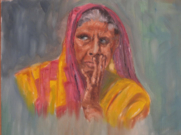 cara indu Oil Canvas Portrait