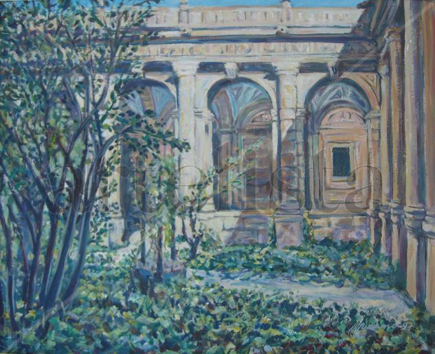 Claustro, catedral de Zamora Oil Panel Landscaping