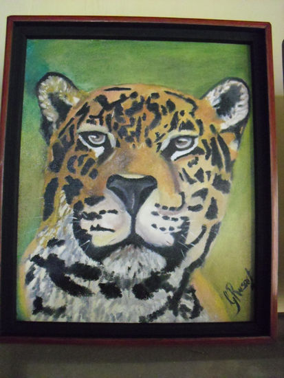 Jaguar, no te extingas2 Oil Canvas Animals