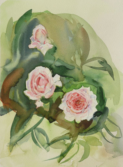 Rosa Rosae Watercolour Paper Floral Painting