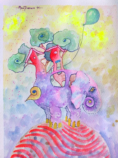 "Trota mundos.." Watercolour Paper Animals