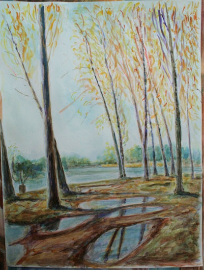 "Otoño en la alameda de la Moretona,Ciudad Rodrigo" Watercolour Paper Landscaping