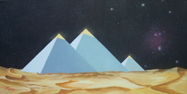 La danza de Giza y Orion Óleo Lienzo Paisaje