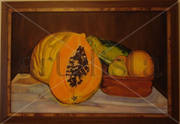 frutas sobre mesa Oil Canvas Still Life Paintings