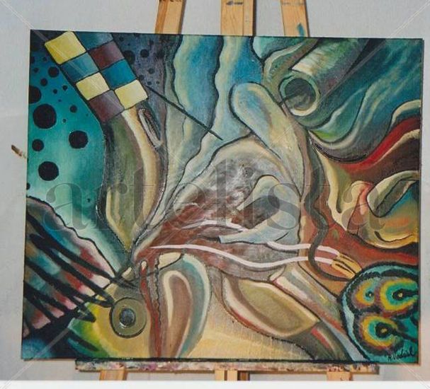 Abstracción marina. Oil Canvas Marine Painting