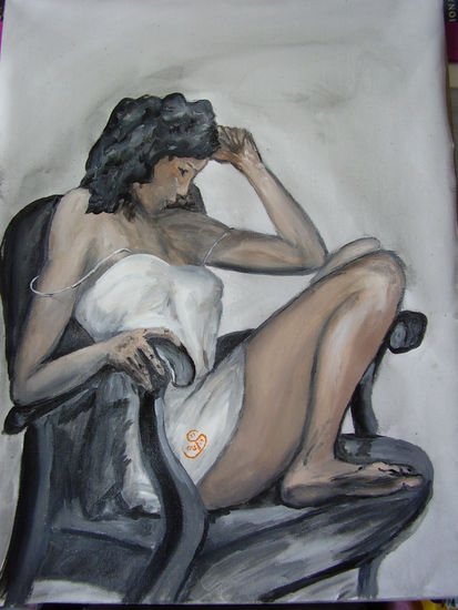 Triste belleza Acrylic Canvas Figure Painting