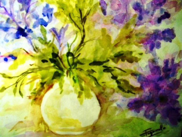 JARRON DEFLORES TRICOLOR Watercolour Paper Floral Painting