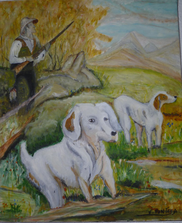 CAZADOR  CON PERROS