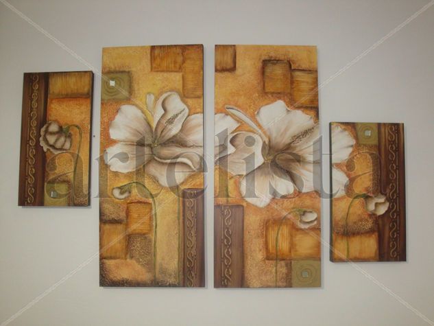 Calidas flores Acrylic Panel Floral Painting