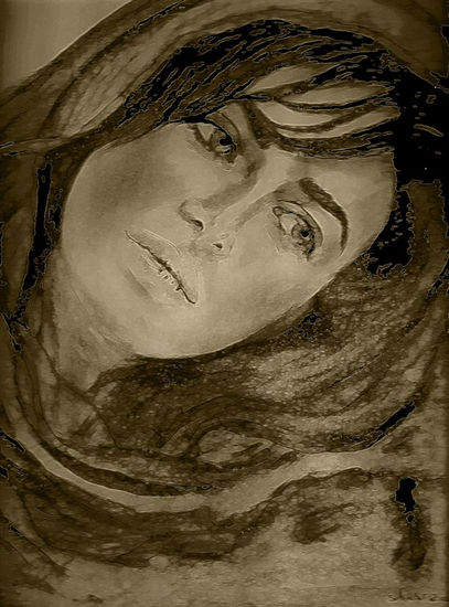 Iranian woman ,drawing by shahrzad ranji Carboncillo