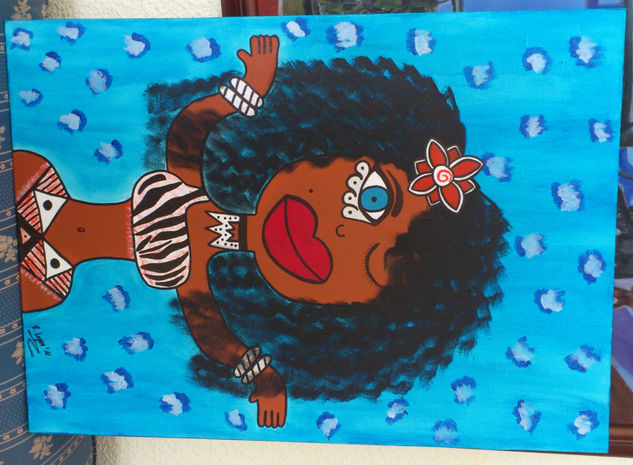 La negra adecentada Acrylic Canvas Figure Painting