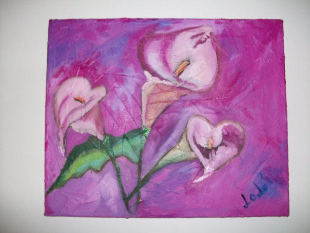 Flores. Mixed media Canvas Floral Painting