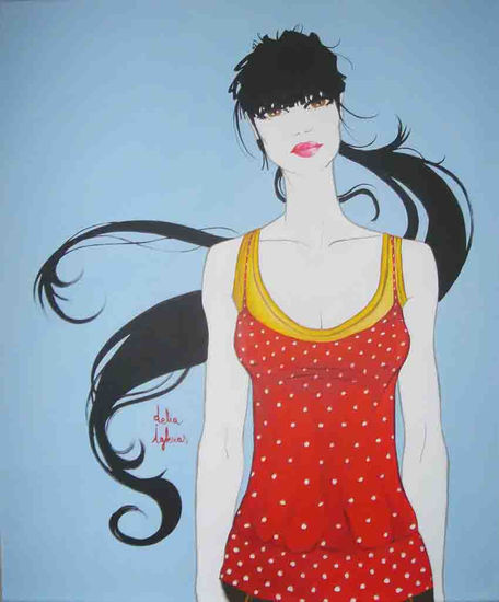 Freeda fondo azul Acrylic Canvas Figure Painting