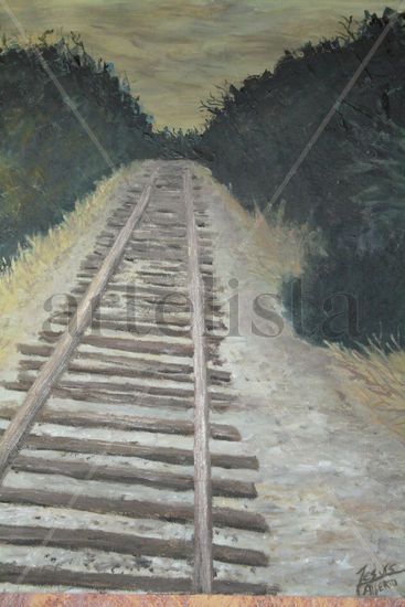 via de tren Óleo Lienzo Paisaje