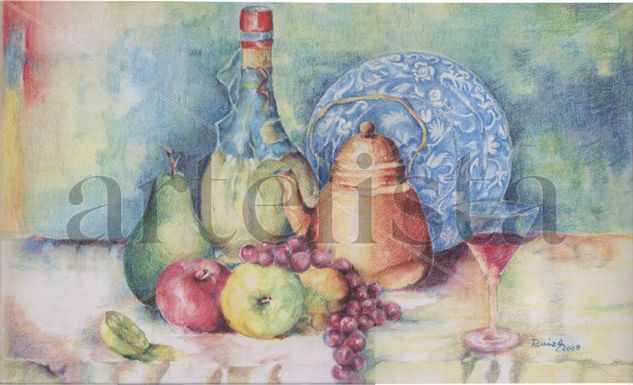 Bodegon estudio 1 Watercolour Paper Still Life Paintings