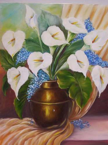 copos de leite Oil Canvas Floral Painting