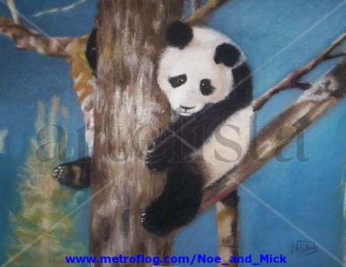 El panda Pastel Papel Paisaje