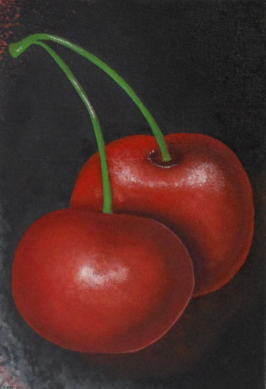 DOS CEREZAS Oil Canvas Still Life Paintings