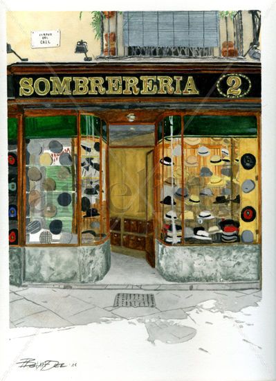 sombreria de barcelona Watercolour Paper Landscaping