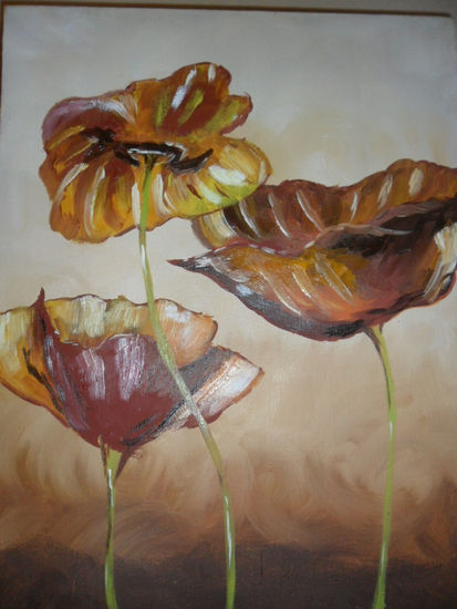 Autumn poppys Oil Canvas Others