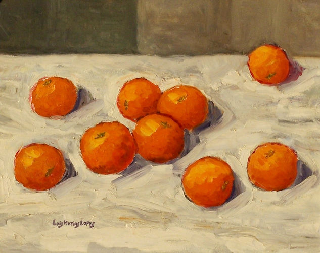 NARANJAS. Oil Canvas Still Life Paintings