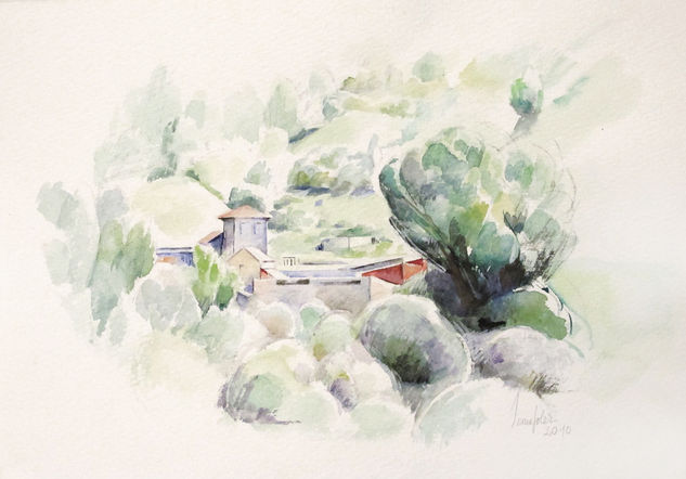 Canseo. Casa de Celia. Acuarela. 23 x 32 cm. Watercolour Paper Landscaping