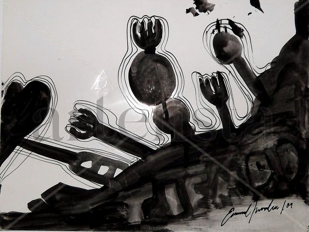 Tiempo Ink Paper Still Life Paintings