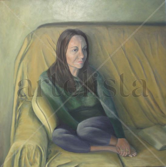 Reflejo de tristeza Oil Canvas Figure Painting