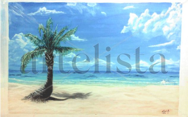 Playa de paz Acrylic Canvas Marine Painting