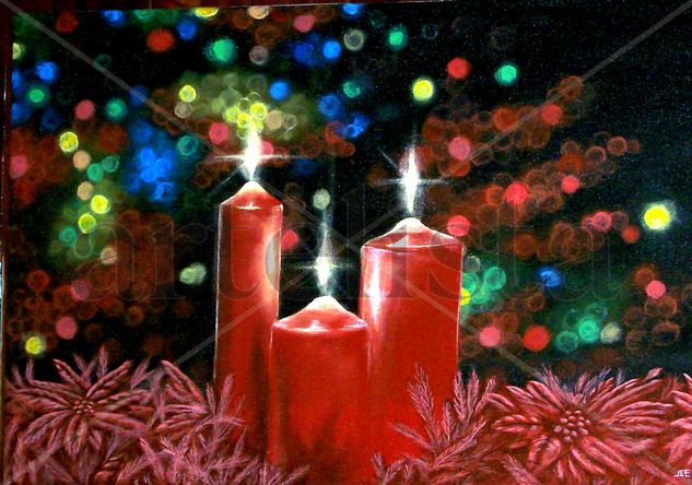 Velas Navideñas Acrylic Canvas Others