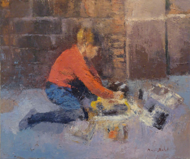 Artista en la calle Montcada