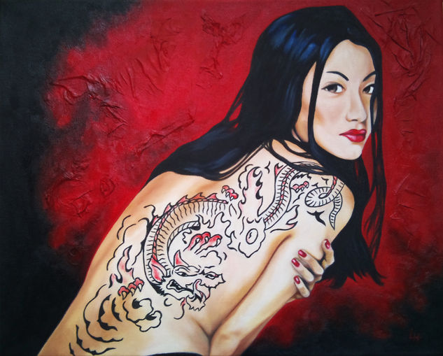 Tattoo Oil Canvas Figure Painting