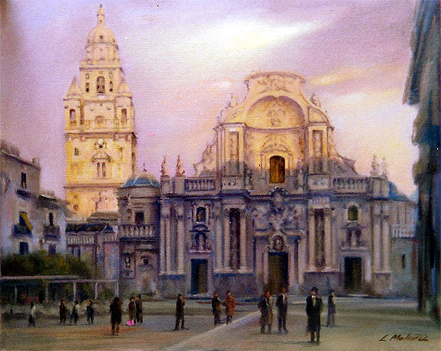 Catedral de Murcia Oil Panel Landscaping