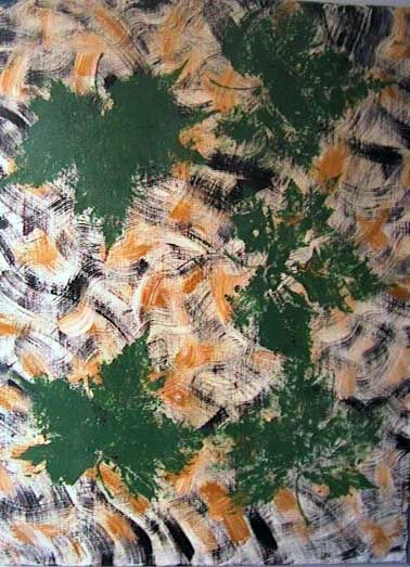 Abstracto ocre y verde