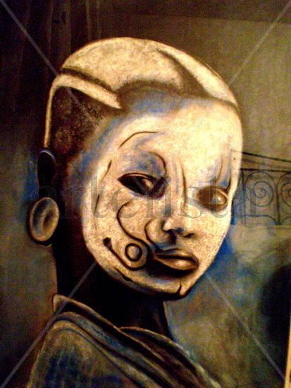 África en azul Media Mixta Cartulina Figura