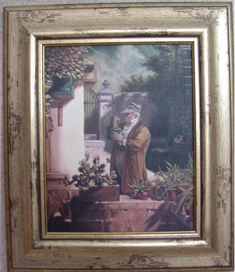 EL AMIGO DE LOS CACTUS DE C. SPITZWEG Oil Canvas Figure Painting