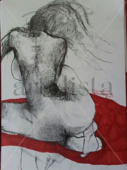 SIMPLEMENTE MUJER Mixed media Paper Nude Paintings