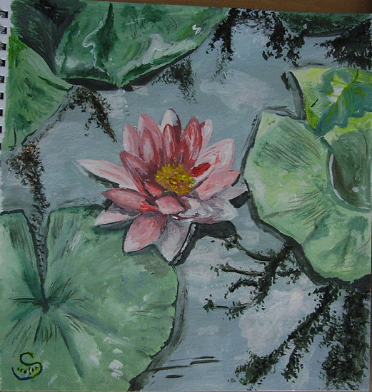 Nenufar Acrylic Paper Floral Painting