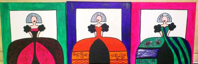 Las tres Meninas Acrylic Canvas Figure Painting