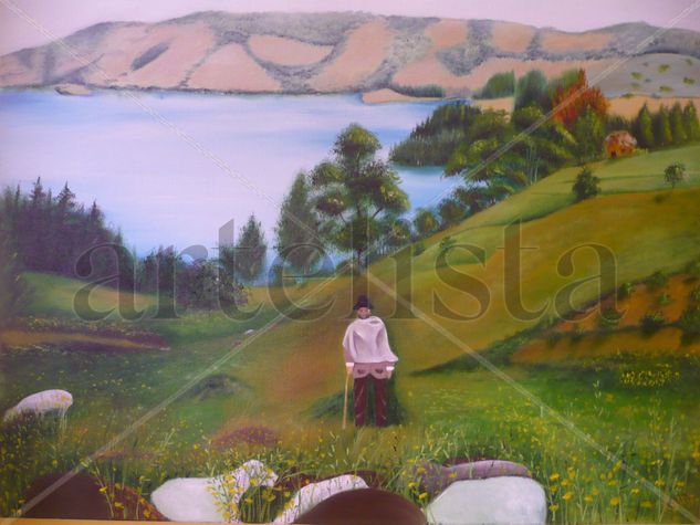 el viejo luis Oil Canvas Landscaping