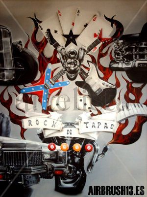 MURAL AEROGRAFIA ROCK N TAPAS 