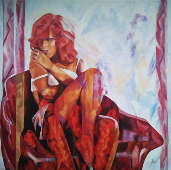 Pensamientos Acrylic Canvas Figure Painting