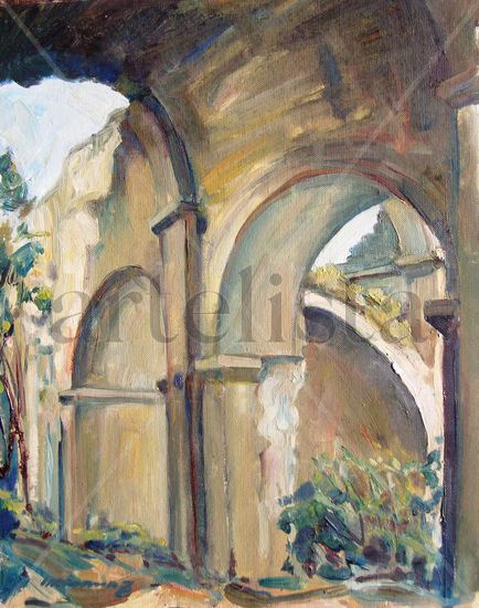 Ruinas románicas Oil Canvas Landscaping