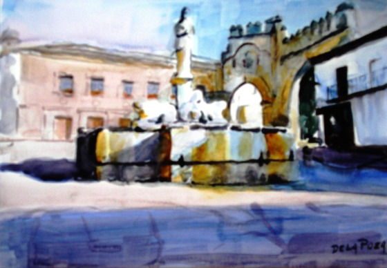 PLAZA DEL POPULO DE BAEZA Oil Canvas Landscaping