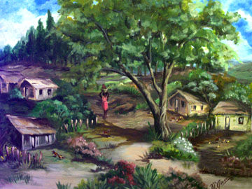 camino del rio Acrylic Canvas Landscaping