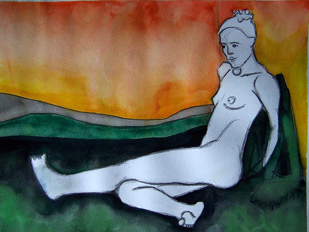 alfa orionis Watercolour Paper Nude Paintings