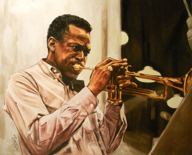 Miles Davis Óleo Lienzo Figura